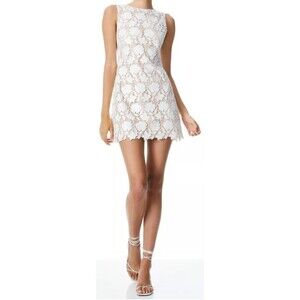 ALICE + OLIVIA Clyde Crochet Floral Lace Shift Minidress Size 2, NEW Spring $459